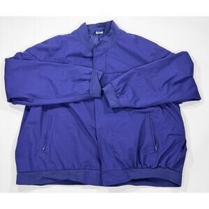 Vintage Haband Men's 3XL Blue Zip-Up Bomber Jacket w/ Zip Pockets